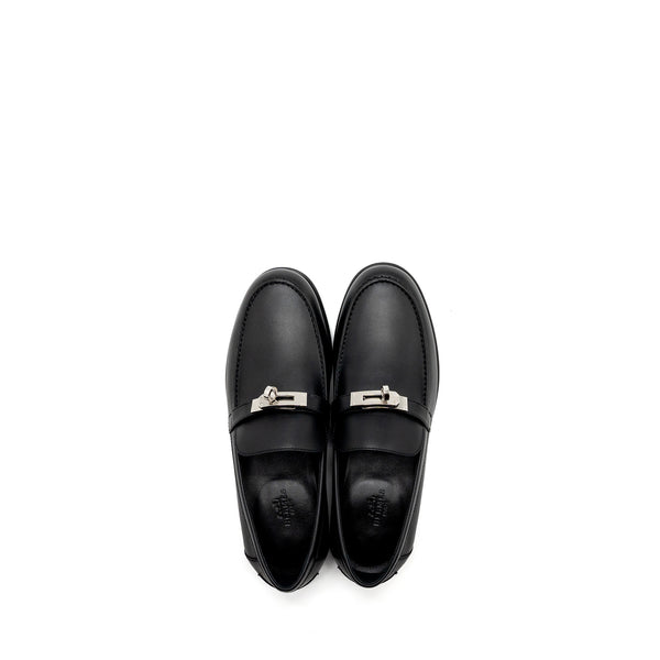 Hermes Size 37 Mocassins Destin Calfskin Black SHW