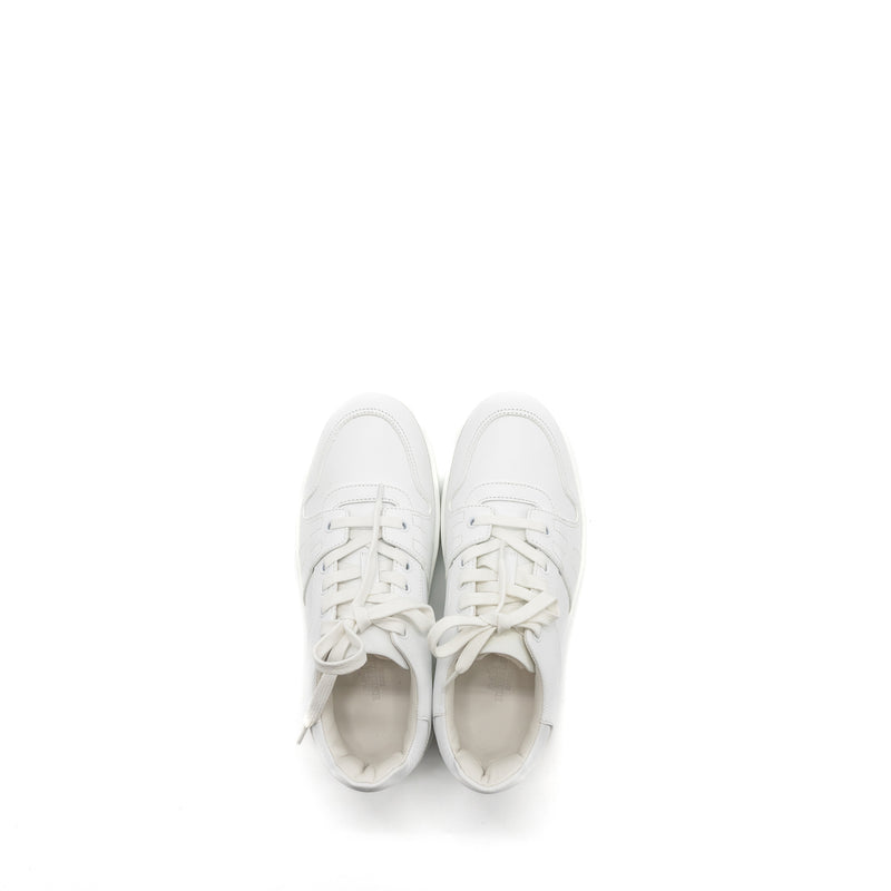 Hermes Size 37.5 Femme Free Sneaker Epsom/Calfskin Blanc