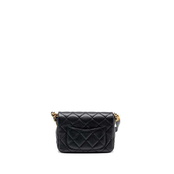 Chanel Twist your button quilted flap bag caviar black GHW (microchip)