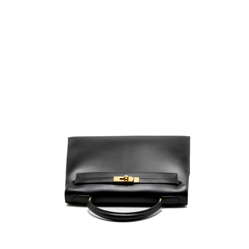 Hermes Kelly 32 Box Black GHW Stamp Square C