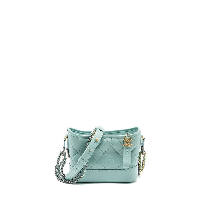 Chanel Small Gabrielle Hobo Bag Calfskin Green Multicolour Hardware