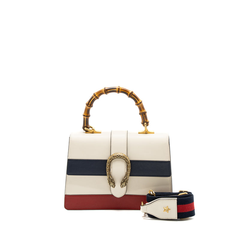 Gucci Bamboo Top Handle Dionysus Flap Bag Calfskin White/Multicolour GHW