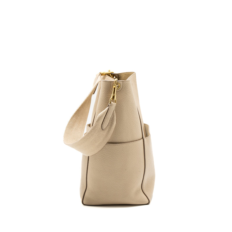 Celine Sangle Bucket Bag Calfskin Beige GHW