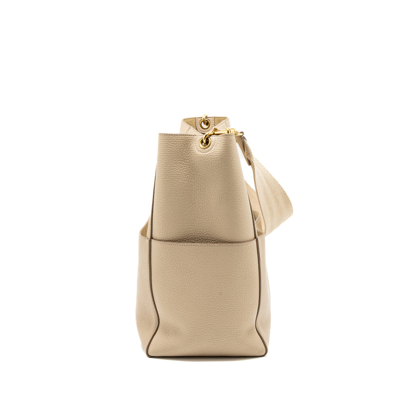 Celine Sangle Bucket Bag Calfskin Beige GHW