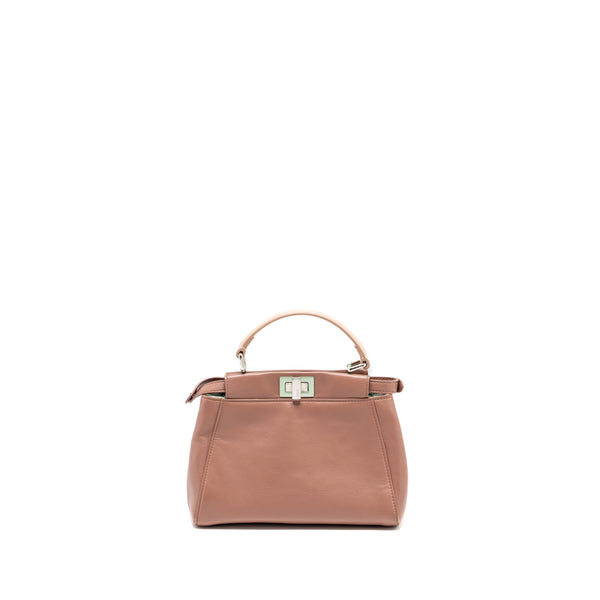 Fendi mini Peekaboo Bag Lambskin Dark Pink SHW