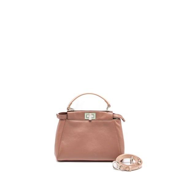 Fendi mini Peekaboo Bag Lambskin Dark Pink SHW