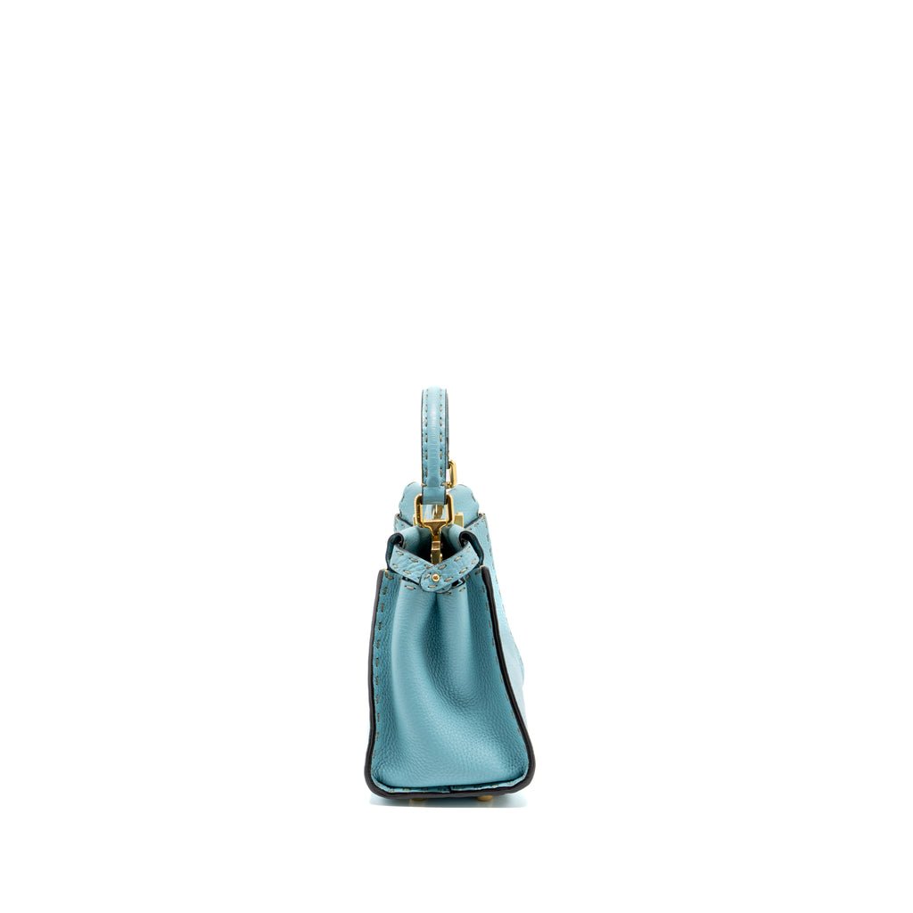 Fendi Mini Peekaboo Bag Calfskin Blue GHW