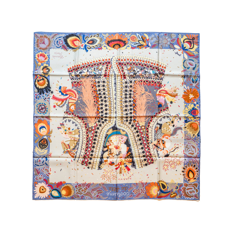 Hermes 90x90cm Silk Scarf Costume De Fete Multicolour