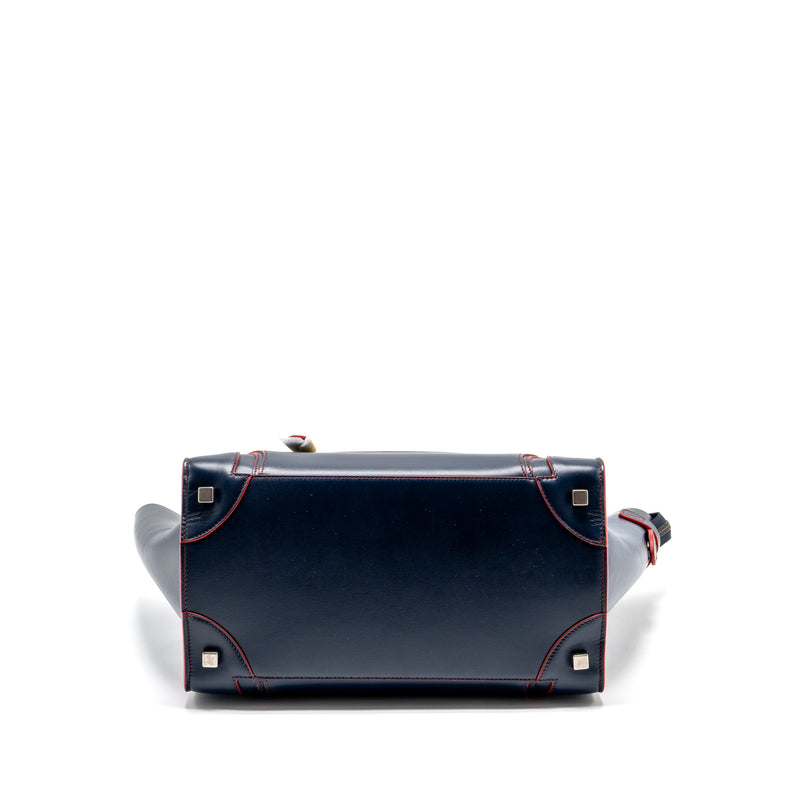 Celine Luggage Tote Bag Calfskin Blue/Red SHW