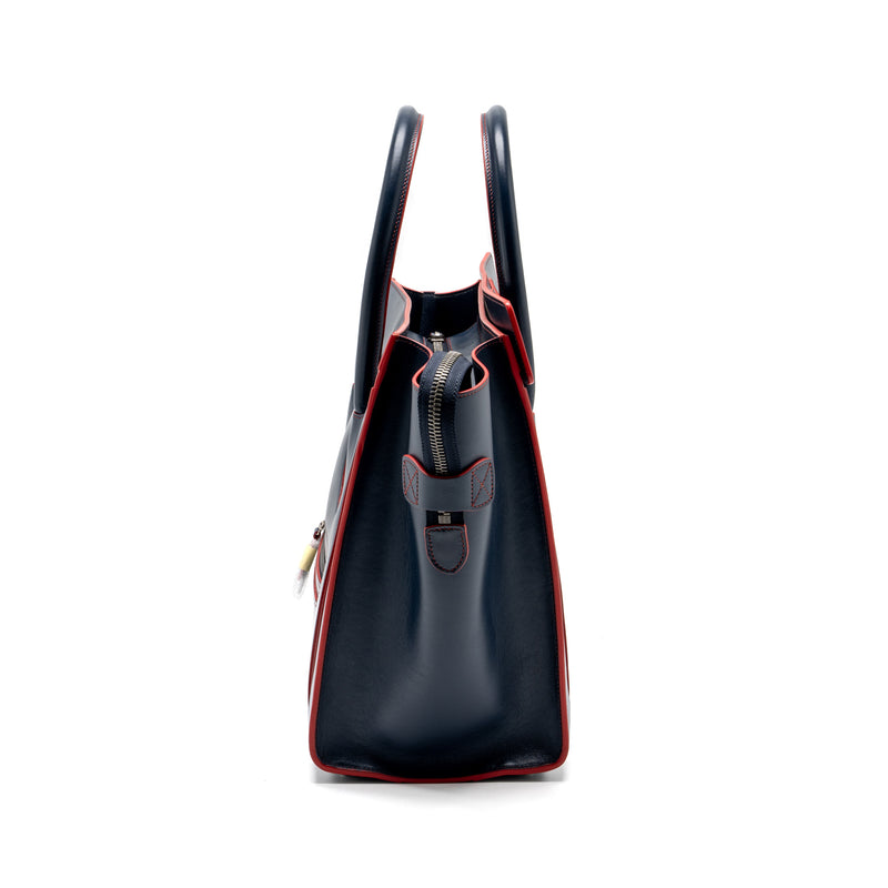Celine Luggage Tote Bag Calfskin Blue/Red SHW