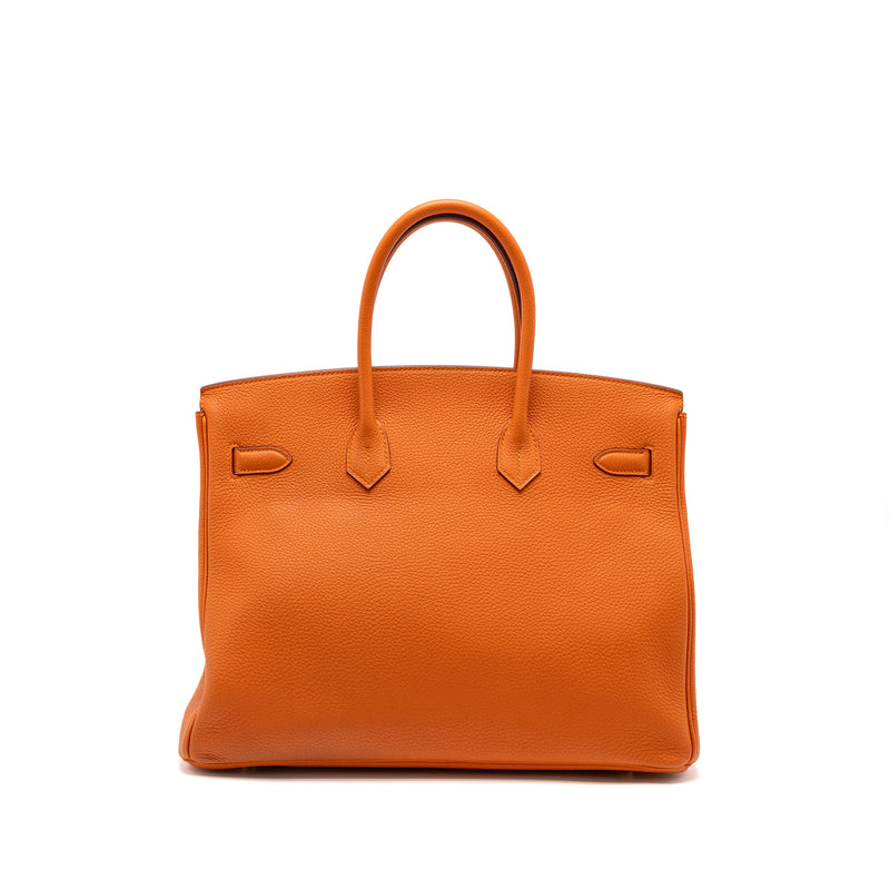 Hermes Birkin 35 Togo Orange GHW Stamp Square P