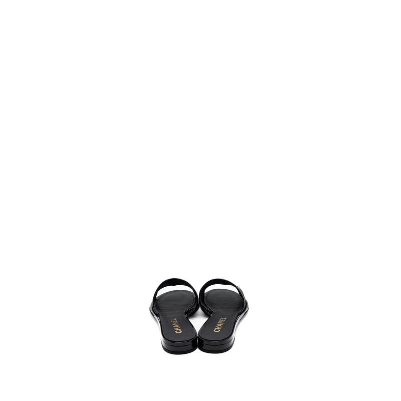 Chanel Size 38 CC Logo Sandals Black