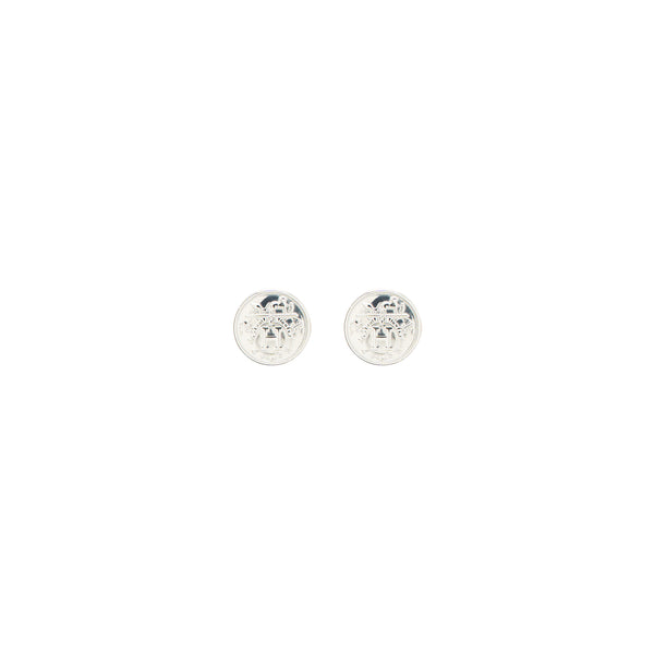 Hermes Ex-Libris Earrings Silver