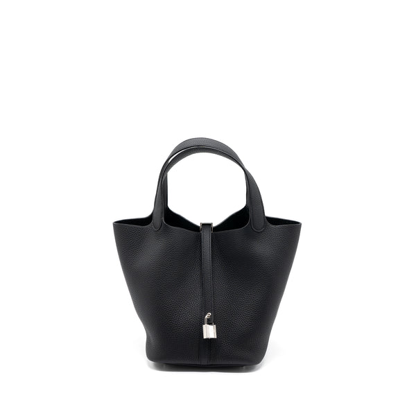Hermes picotin 22 lock bag clemence black SHW stamp B