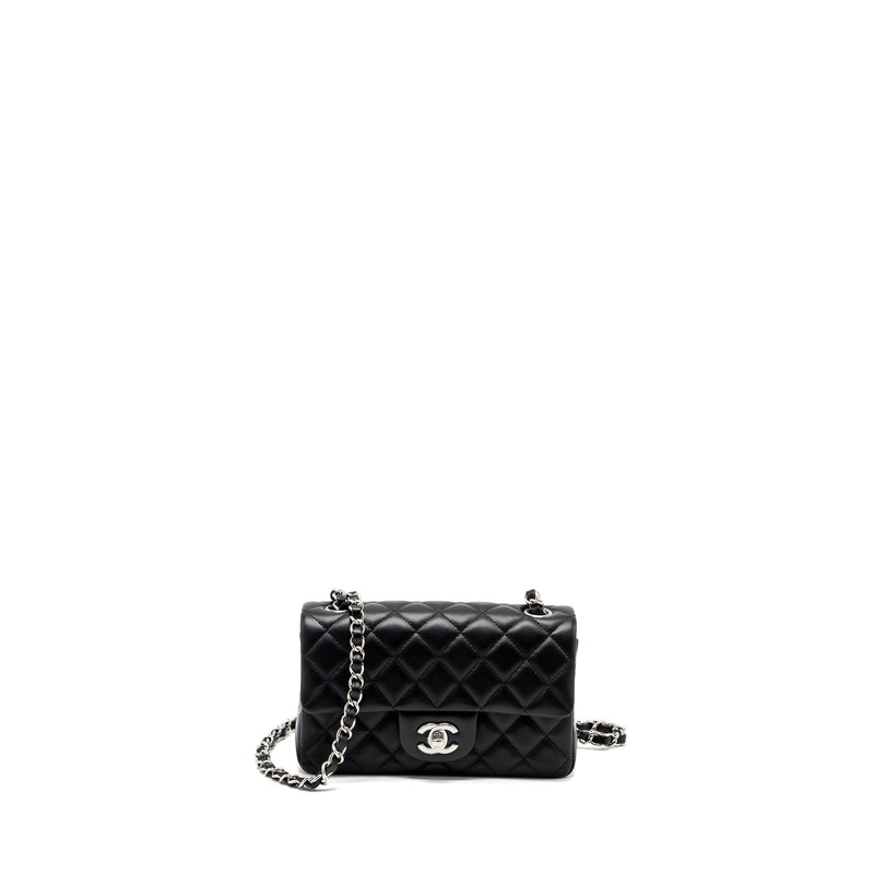 Chanel Mini Rectangular flap bag lambskin black SHW (microchip)