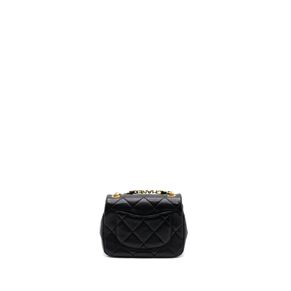 Chanel Round Handle Mini Square Crossbody Bag Lambskin Brushed GHW(Microchip)