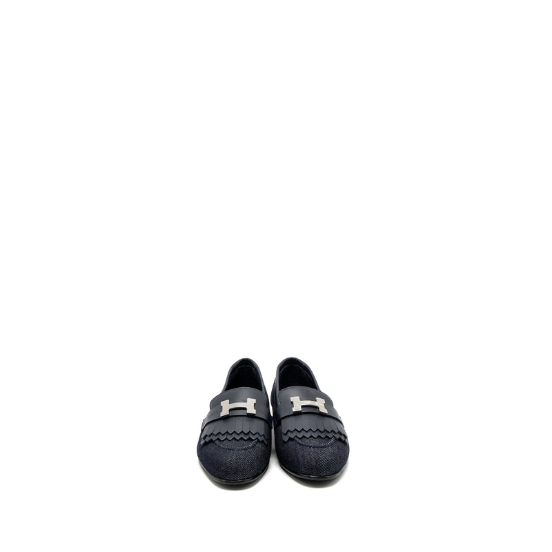 Hermes Size 35 Royal Loafer Denim/Calfskin Blue Brut/Marine SHW