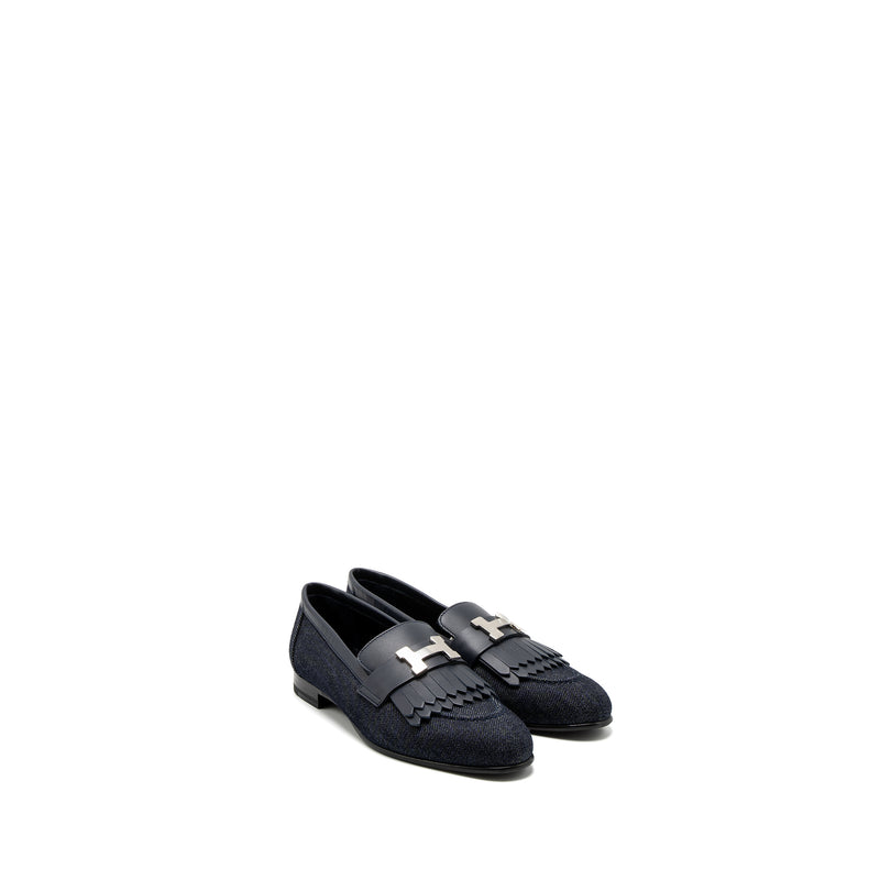 Hermes Size 35 Royal Loafer Denim/Calfskin Blue Brut/Marine SHW