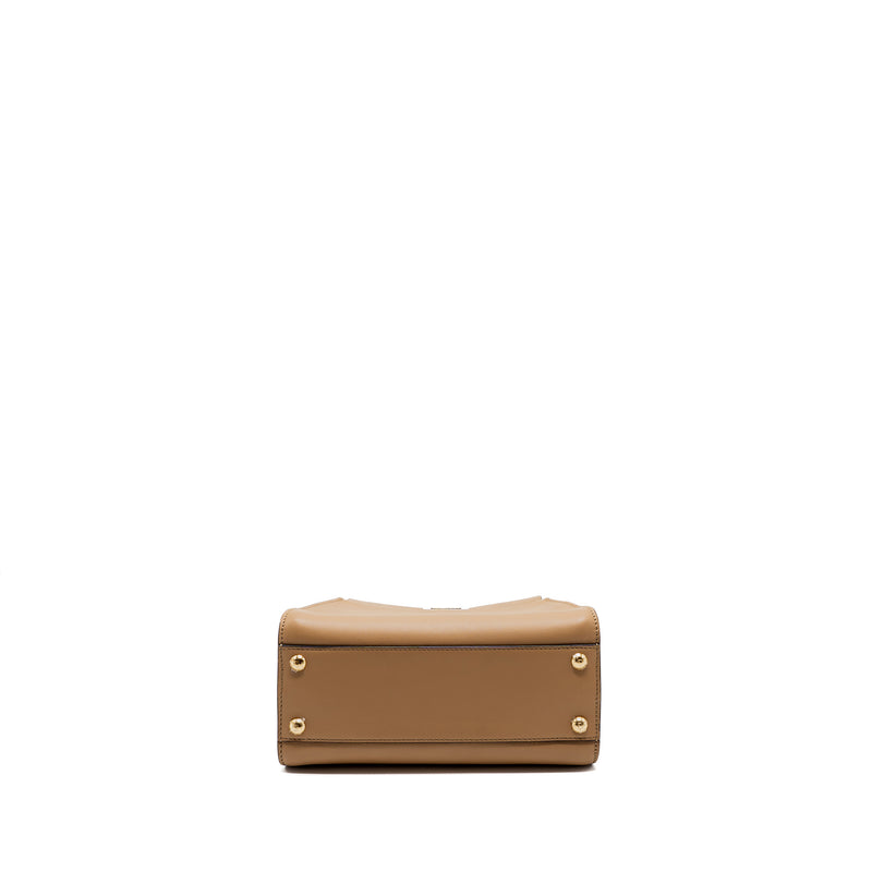 Fendi Mini Peekaboo Calfskin Beige GHW