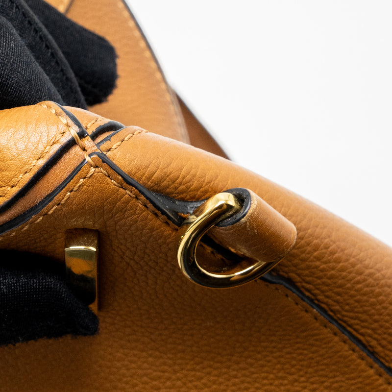 Loewe Medium Puzzle Bag in Grained Calfskin Gold GHW