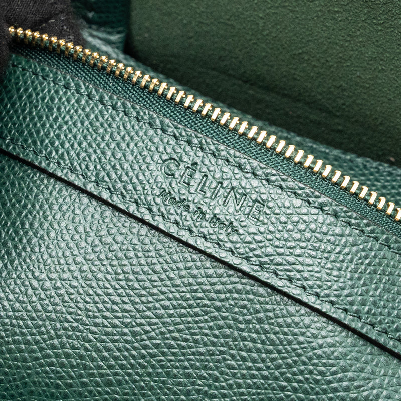Celine vertical cabas calfskin green / navy GHW