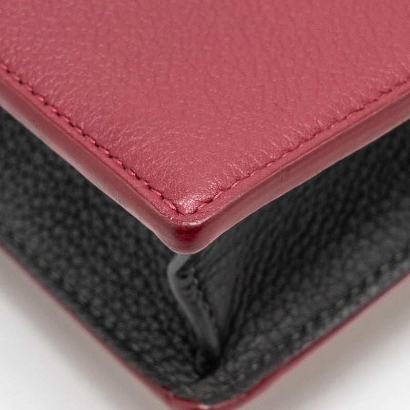 Louis Vuitton Mylockme chain pochette calfskin multicolor dark red/ beige/ grey SHW