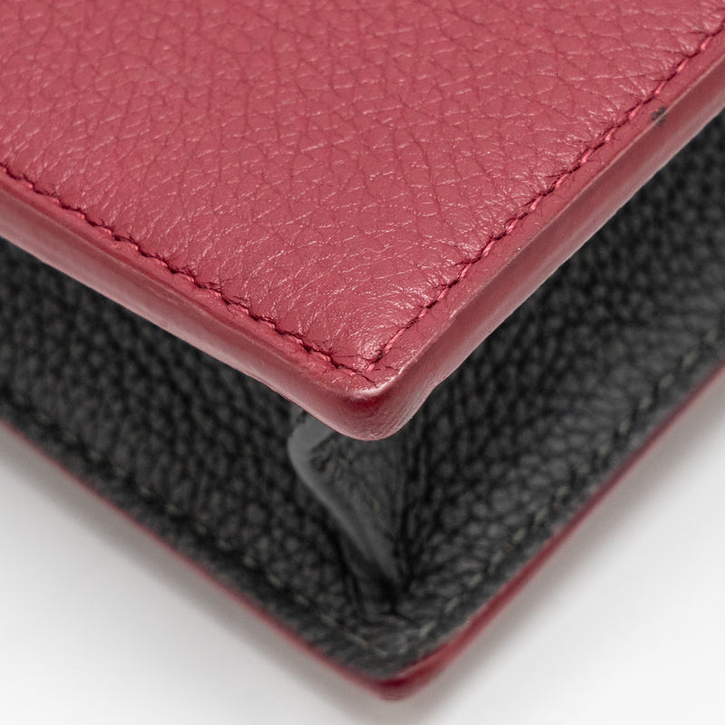 Louis Vuitton Mylockme chain pochette calfskin multicolor dark red/ beige/ grey SHW