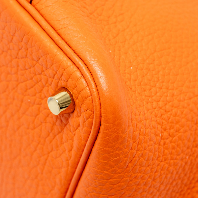 Hermes Picotin 18 Lock Bag Clemence Orange GHW Stamp Z