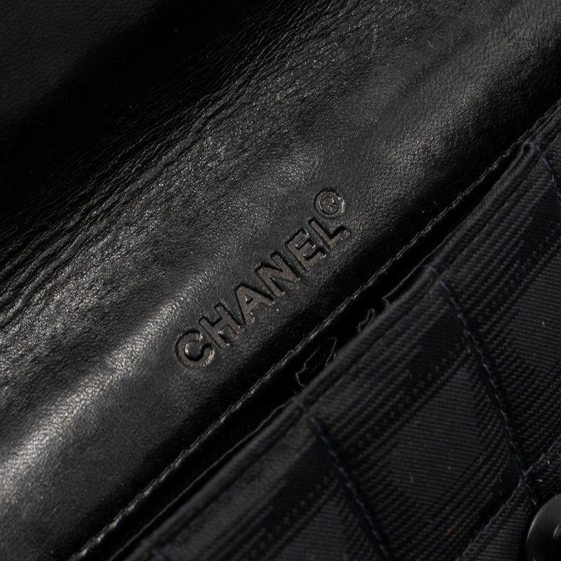 Chanel Vintage Flap Bag Fabric Black With Black Hardware