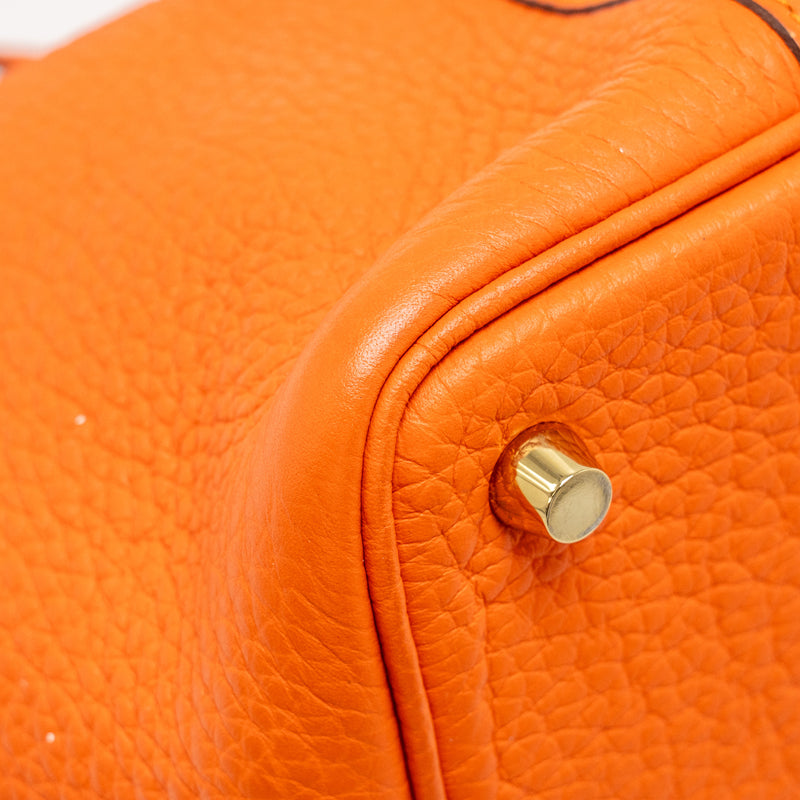 Hermes Picotin 18 Lock Bag Clemence Orange GHW Stamp Z