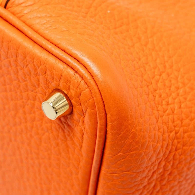 Hermes Picotin 18 Lock Bag Clemence Orange GHW Stamp Z