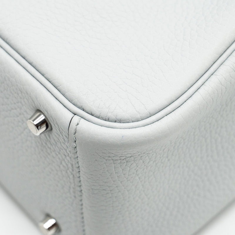 Hermes Mini Lindy Clemence Blue Pale SHW Stamp U