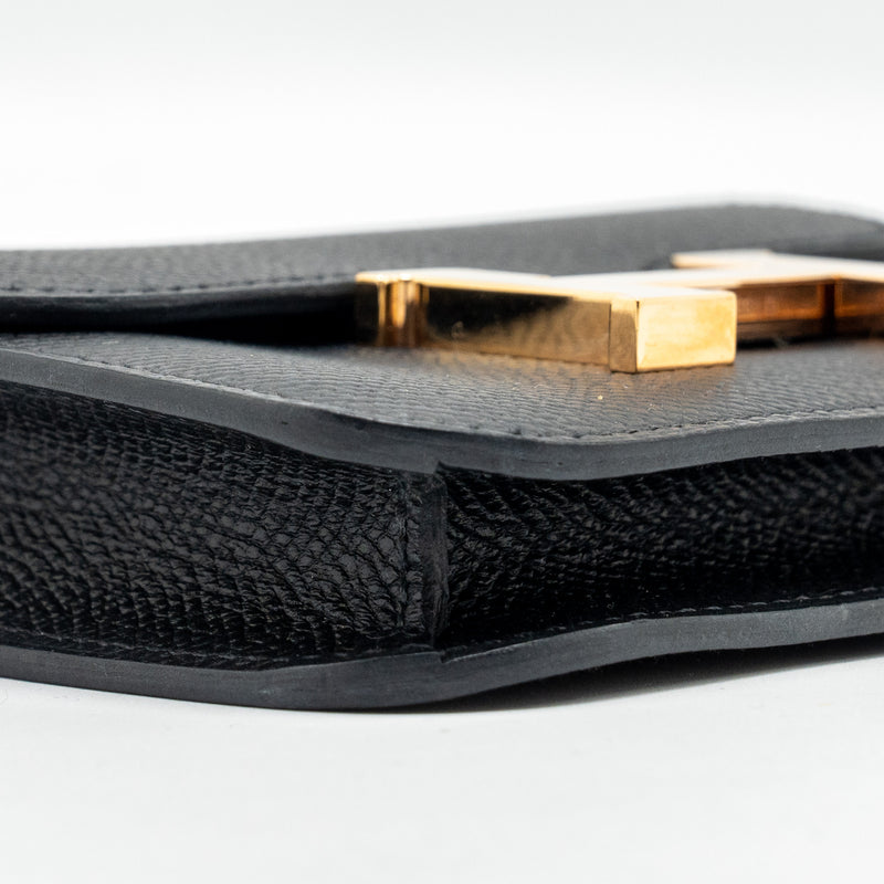 Hermes Constance Slim Epsom Black RGHW Stamp Z