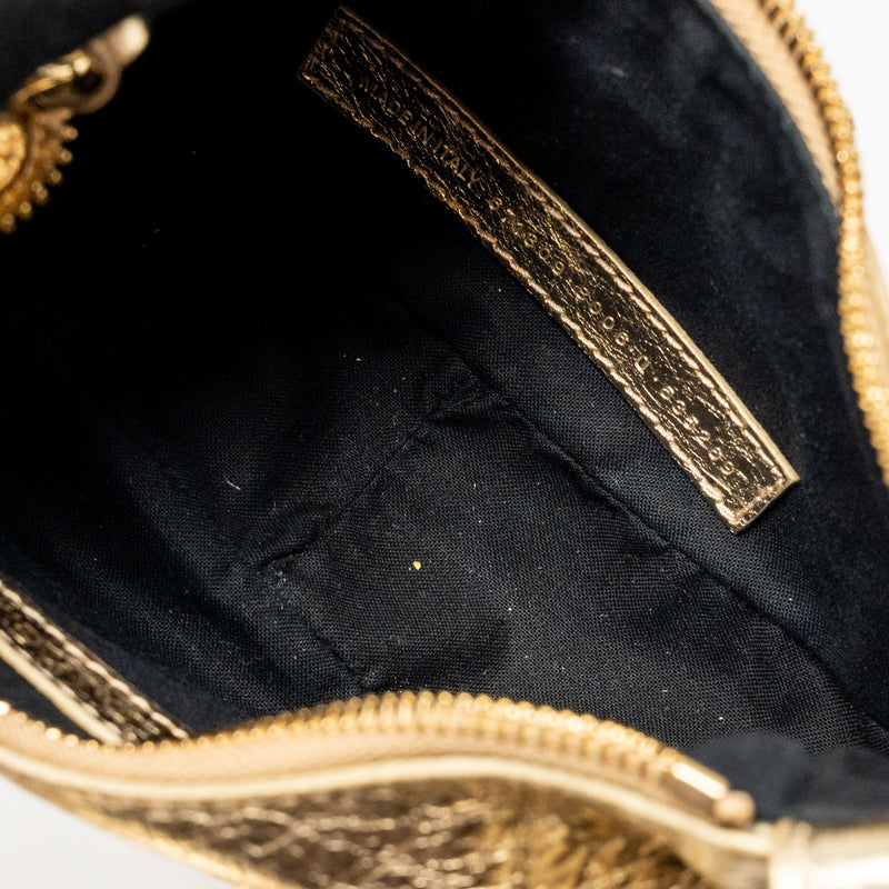 Balenciaga Le Cagole xs Shoulder Bag Arena Cracked Lambskin Gold GHW