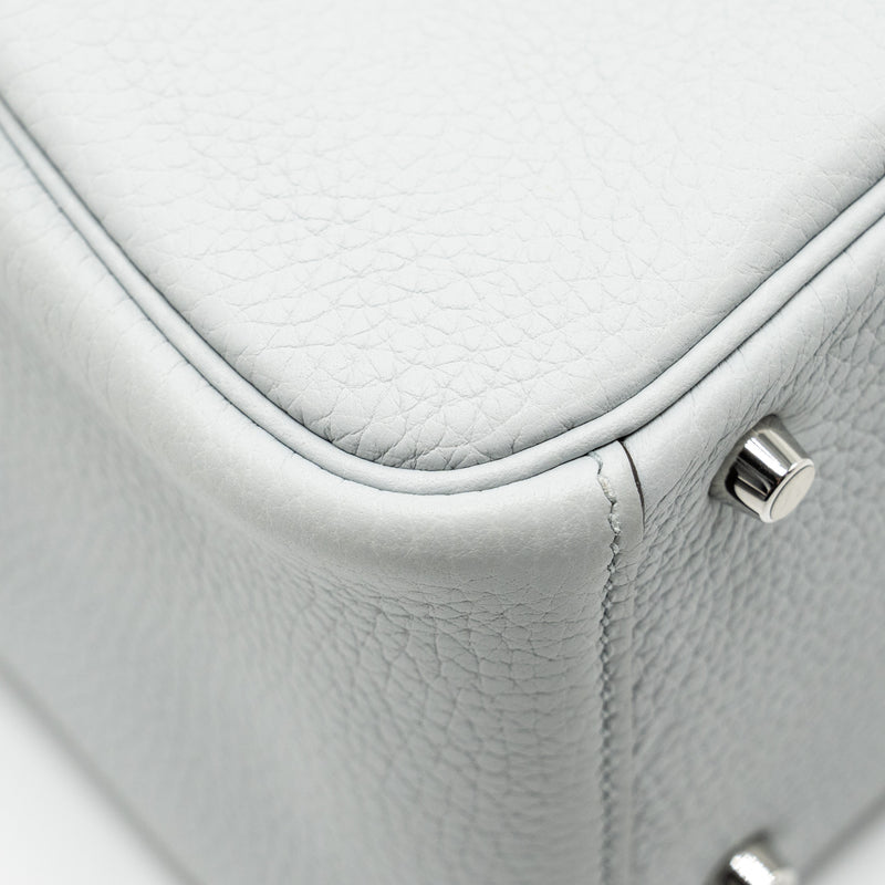 Hermes Mini Lindy Clemence Blue Pale SHW Stamp U