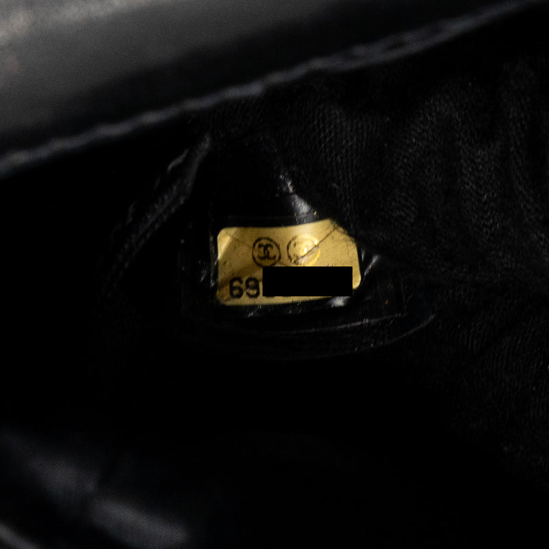 Chanel Vintage Flap Bag Fabric Black With Black Hardware