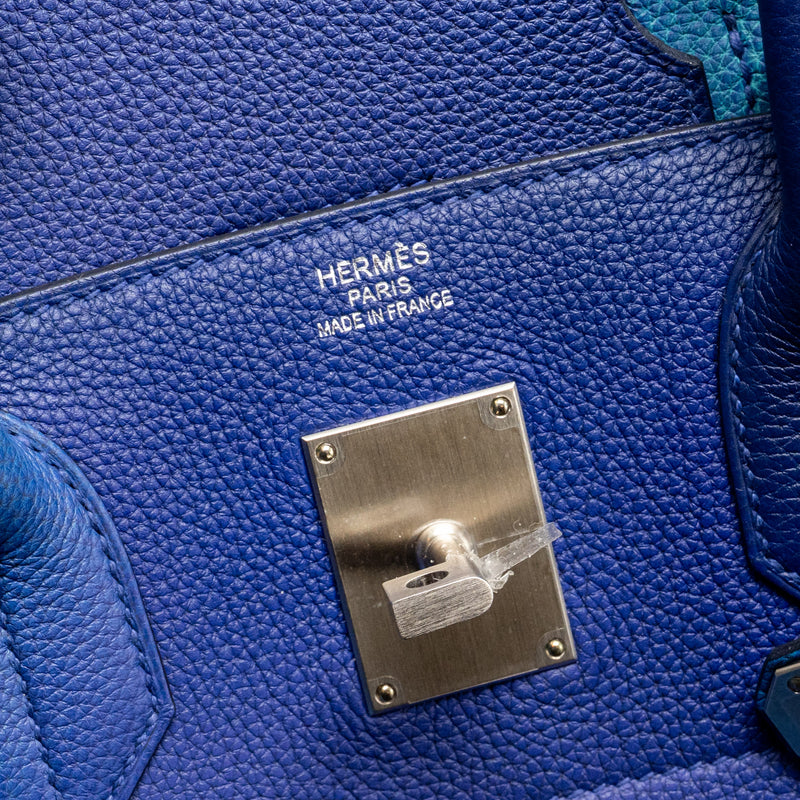 Hermes Hac Birkin 40 Cosmos Limited Edition Togo Blue Nuit / Violet Brushed SHW Stamp Y