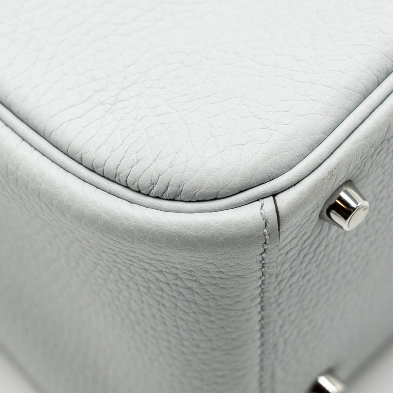 Hermes Mini Lindy Clemence Blue Pale SHW Stamp U