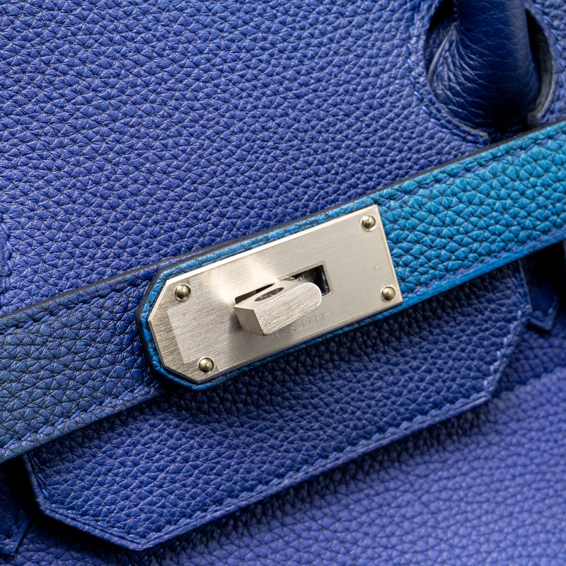 Hermes Hac Birkin 40 Cosmos Limited Edition Togo Blue Nuit / Violet Brushed SHW Stamp Y