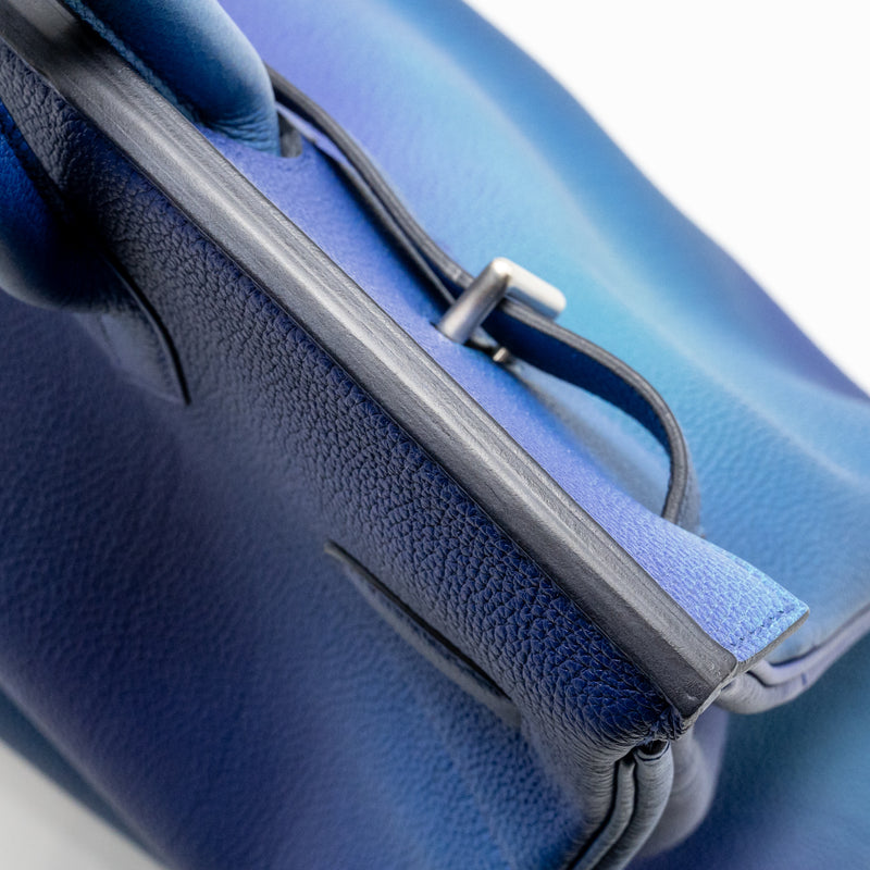 Hermes Hac Birkin 40 Cosmos Limited Edition Togo Blue Nuit / Violet Brushed SHW Stamp Y