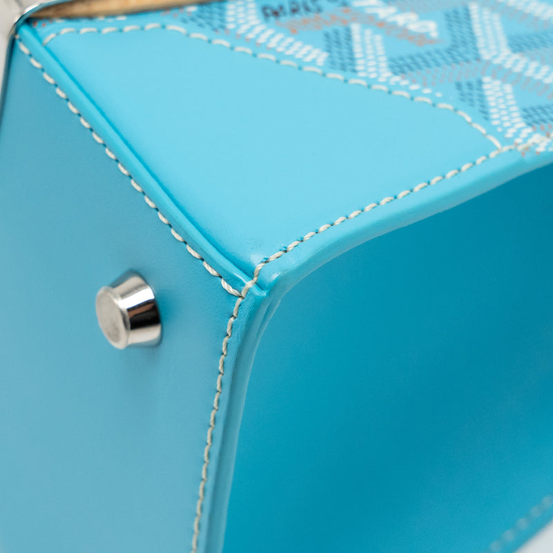 Goyard Saigon PM Bag Limited Edition Goyardine Canvas/Calfskin Blue SHW