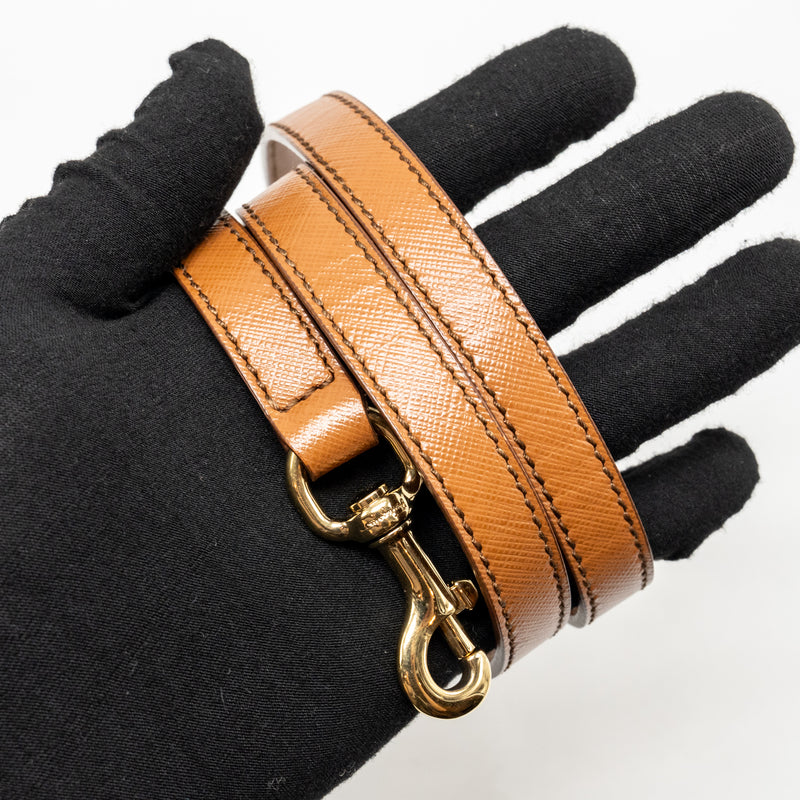 Salvatore Ferragamo Top Handle Gancini Bag Calfskin Tan GHW