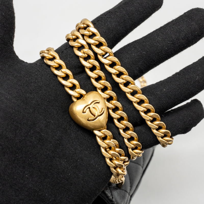 Chanel Coco Love Flap Bag Adjustable Chain Caviar Black GHW (Microchip)