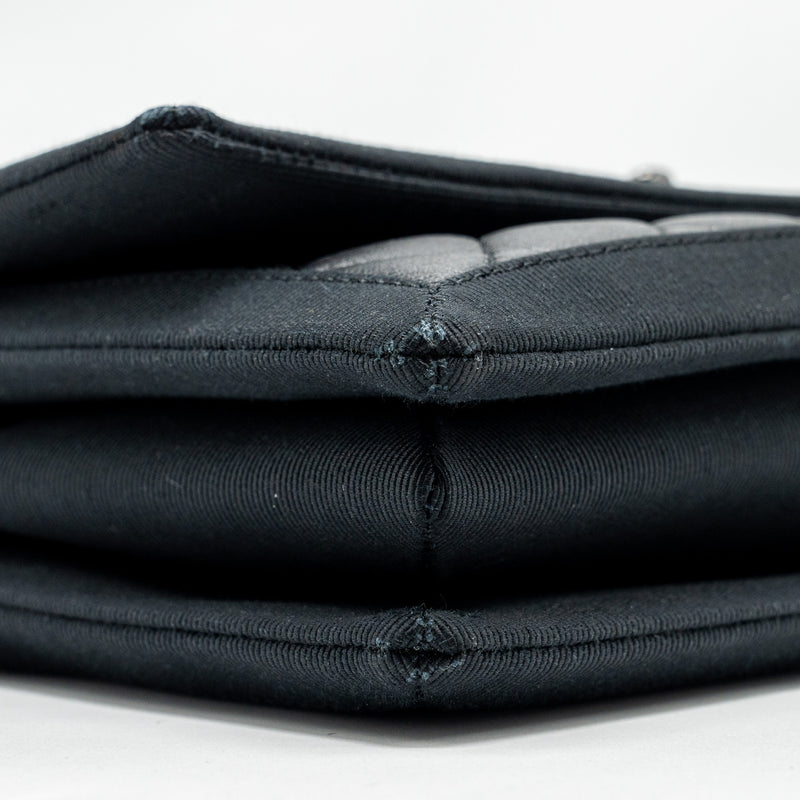 Chanel Quilted Flap Bag Lambskin/Fabric SO Black