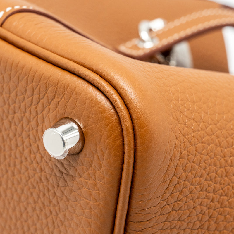 Hermes picotin 18 lock Bag Clemence Gold SHW stamp B