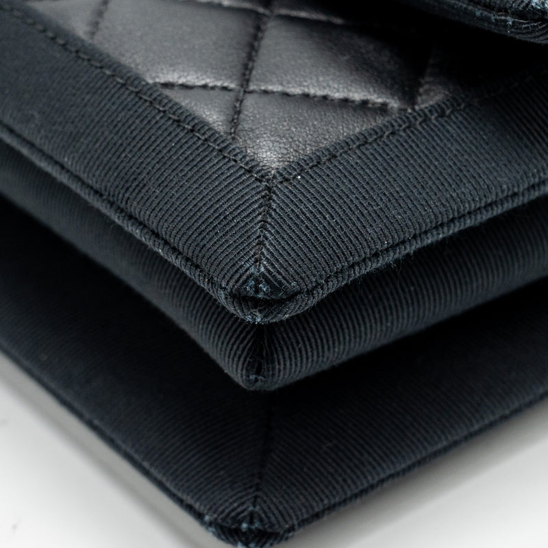 Chanel Quilted Flap Bag Lambskin/Fabric SO Black