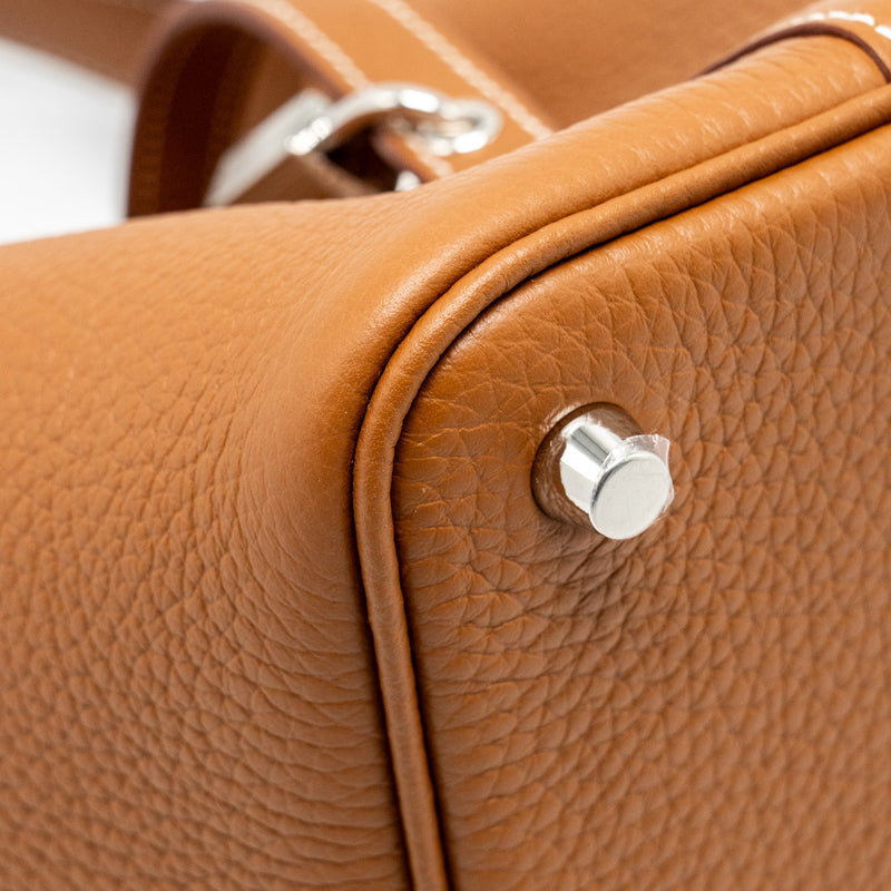 Hermes picotin 18 lock Bag Clemence Gold SHW stamp B