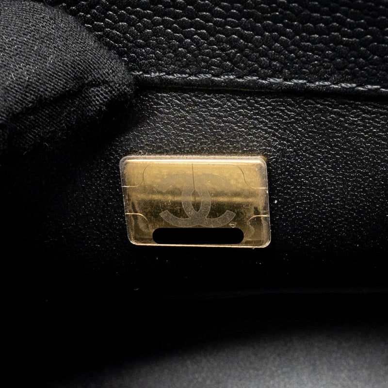 Chanel Coco Love Flap Bag Adjustable Chain Caviar Black GHW (Microchip)