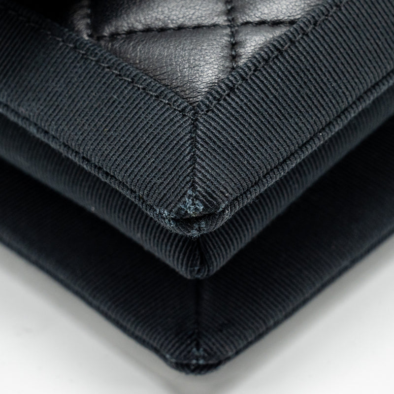 Chanel Quilted Flap Bag Lambskin/Fabric SO Black