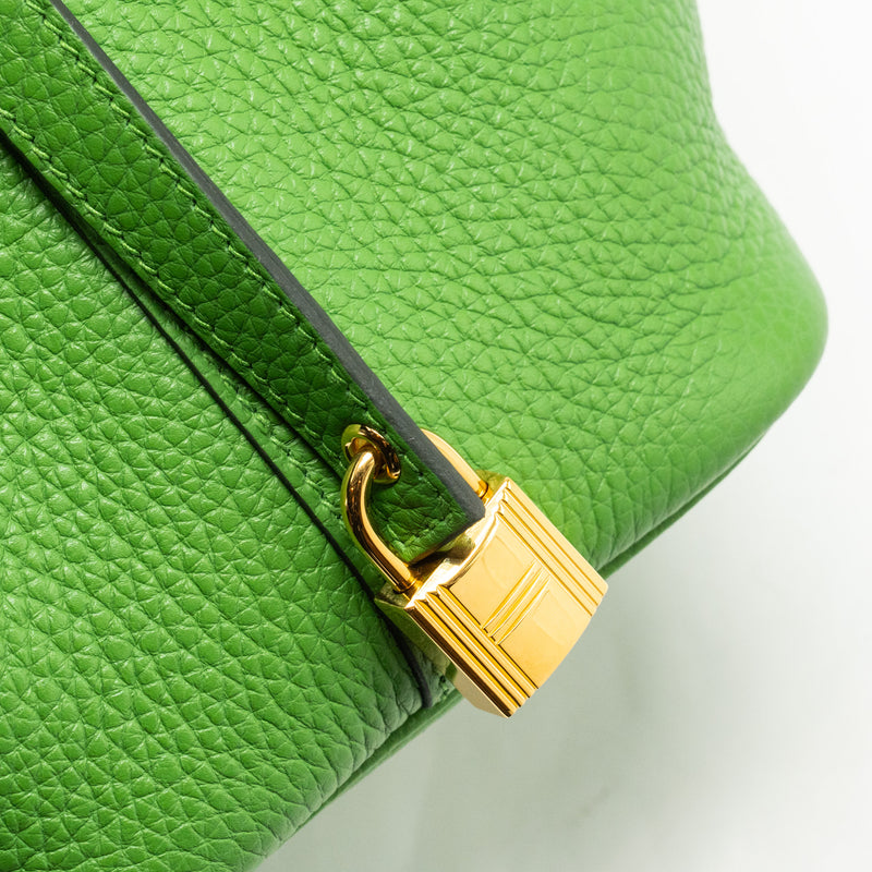 Hermes picotin 18 lock bag Clemence Vert Yucca GHW stamp B